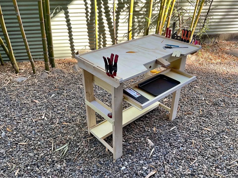 Jewellers workbench / desk, photo 1 of 4, handmade timber, Brisbane
