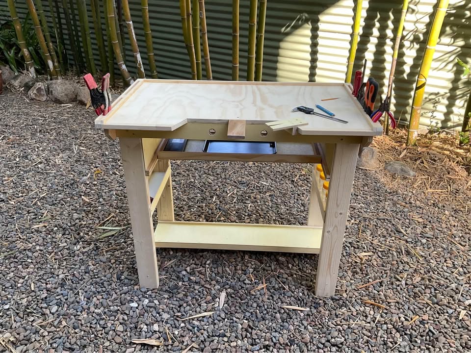 Jewellers workbench / desk, photo 4 of 4, handmade timber, Brisbane