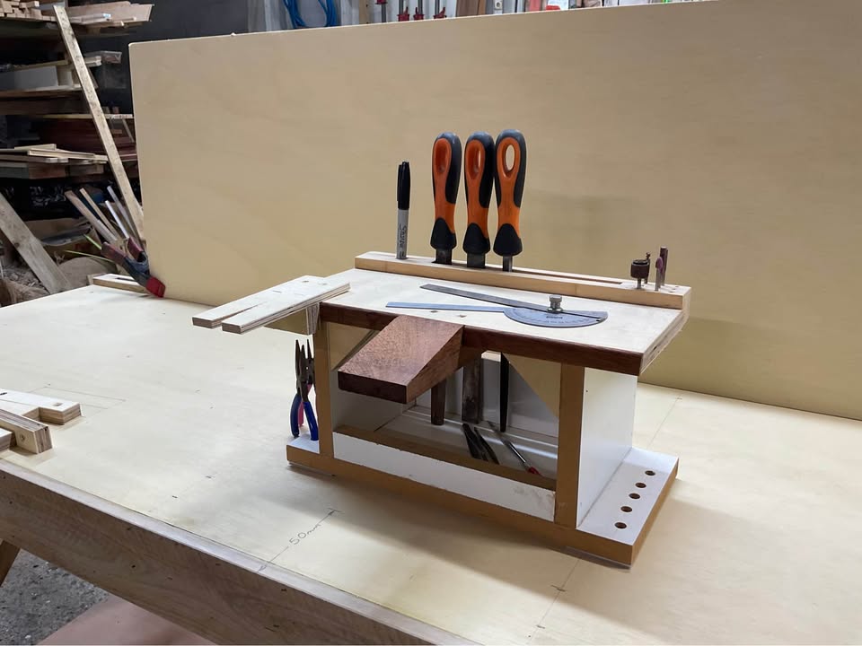 Mini jewellers bench, photo 2 of 8, handmade timber, Brisbane