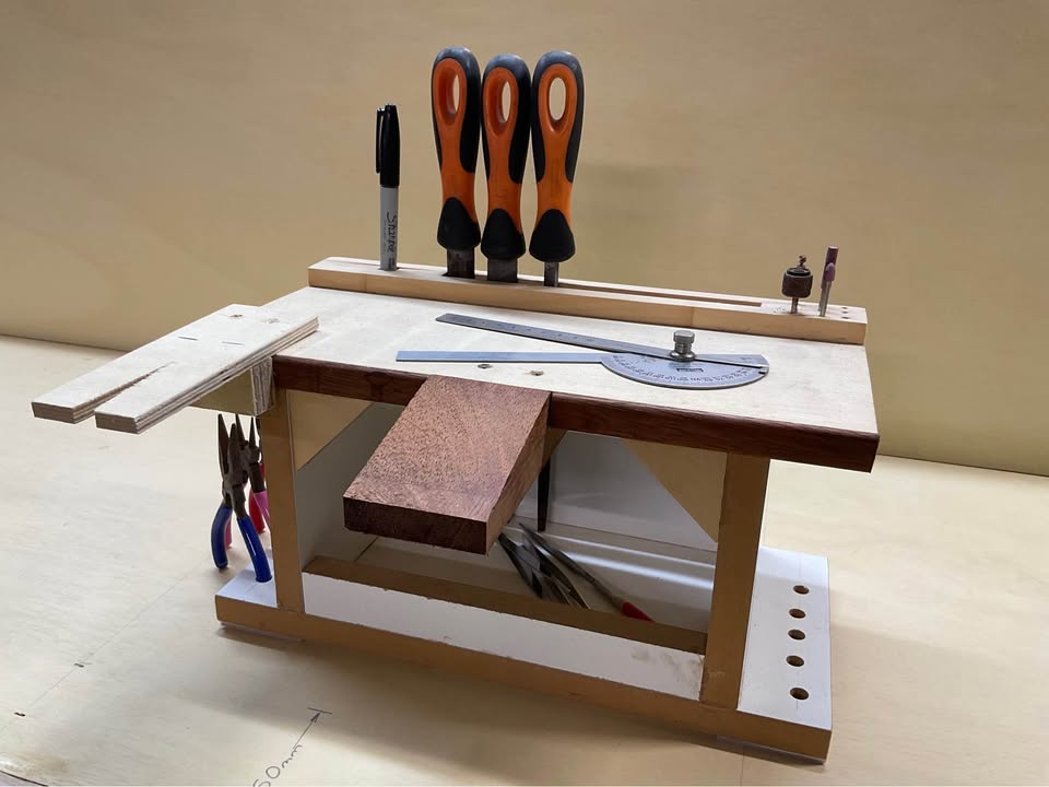 Mini jewellers bench, photo 3 of 8, handmade timber, Brisbane
