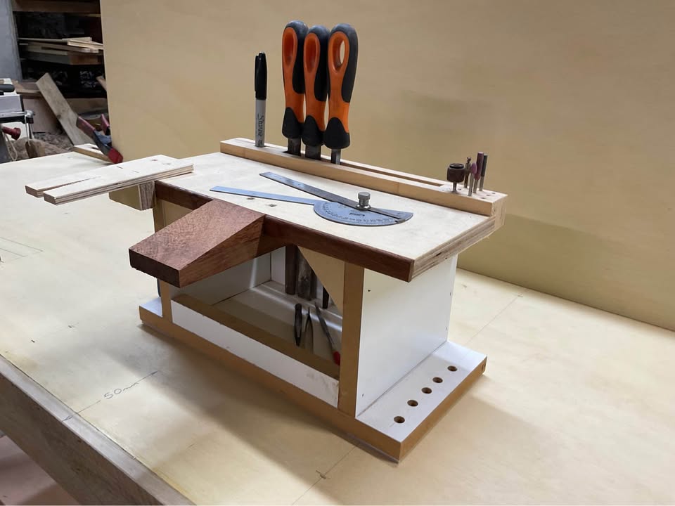 Mini jewellers bench, photo 4 of 8, handmade timber, Brisbane