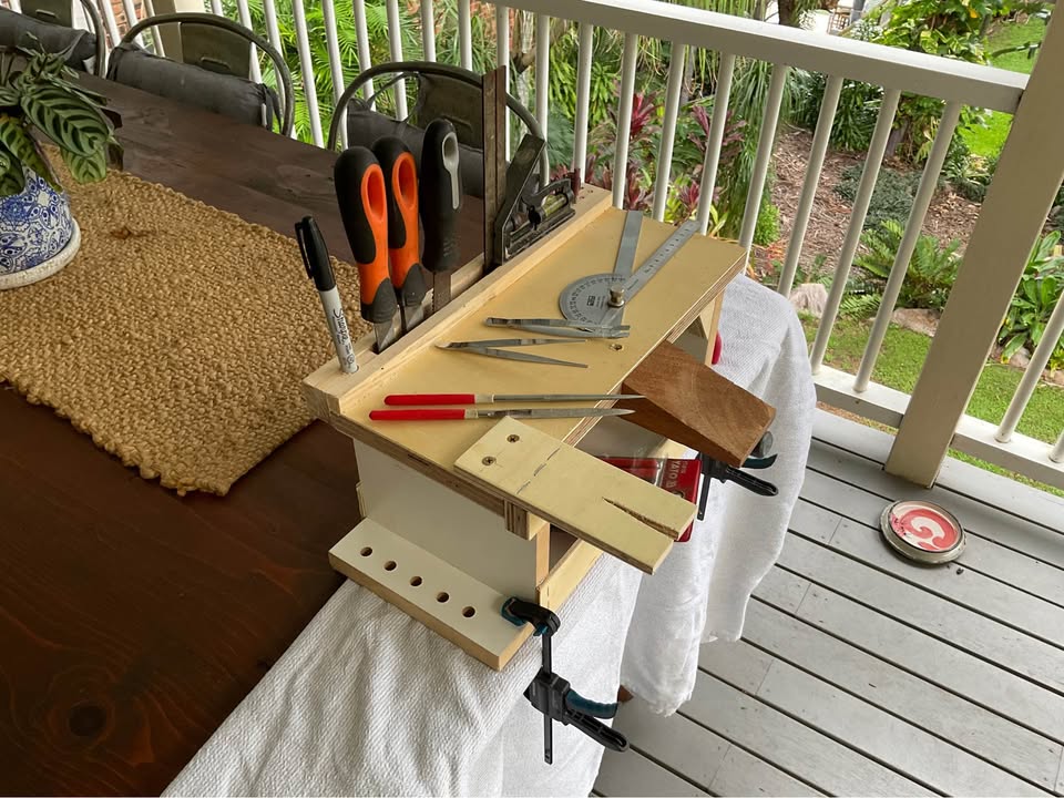 Mini jewellers bench, photo 7 of 8, handmade timber, Brisbane
