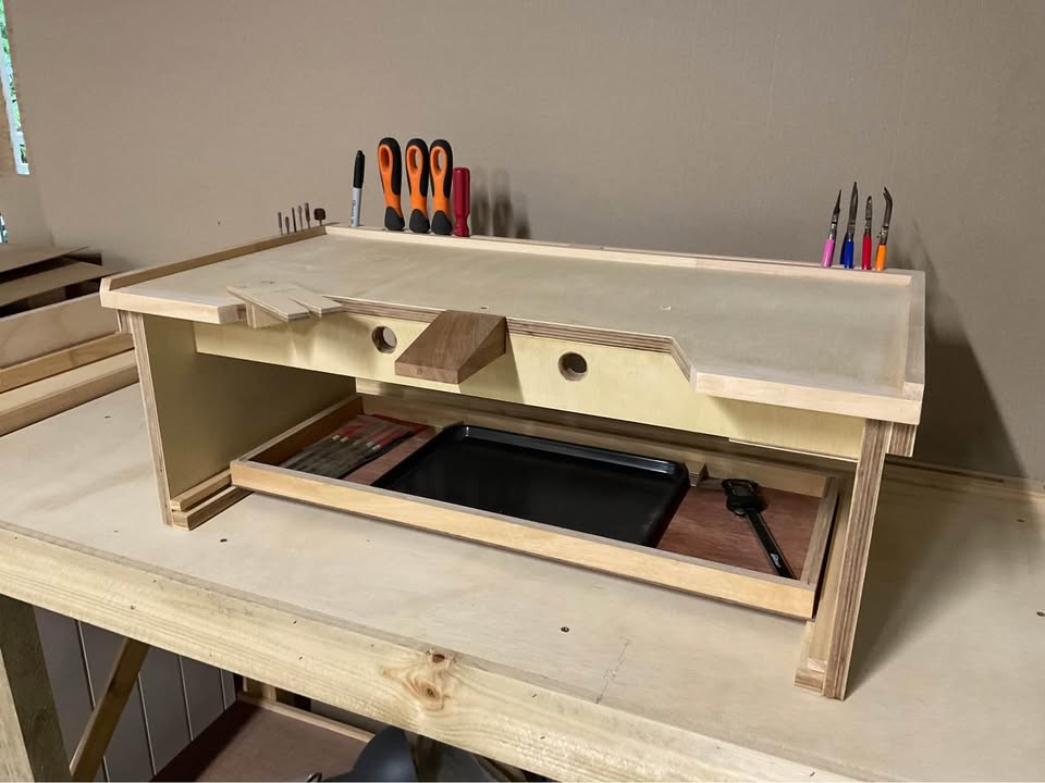 Portable jewellers bench, photo 4 of 10, handmade timber, Brisbane