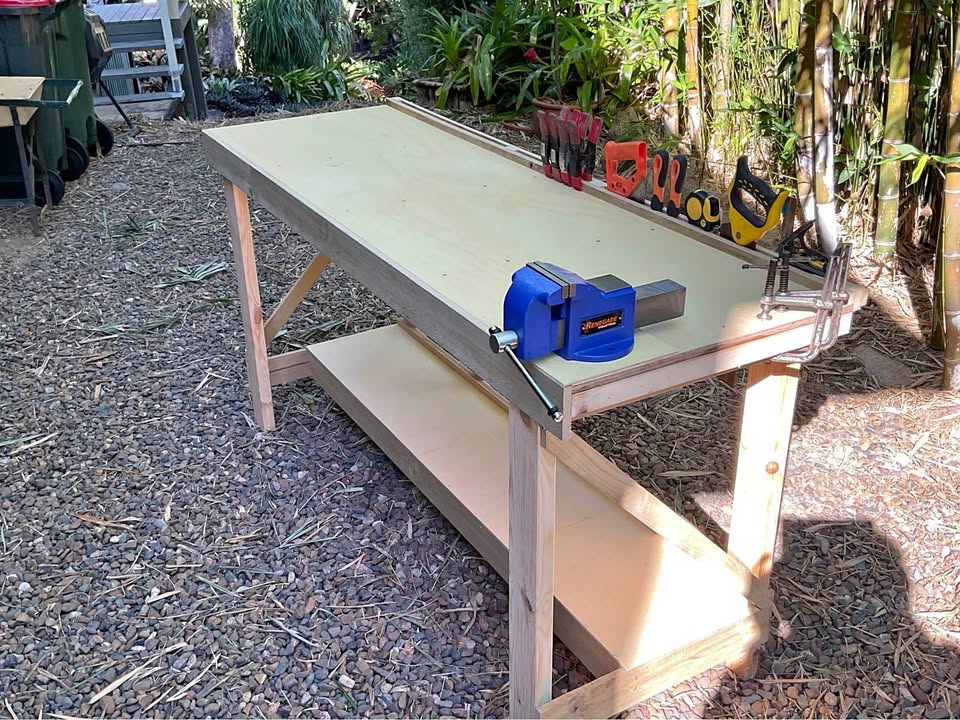 Workbench 1800mm with engineers vice, photo 1 of 5, handmade timber, Brisbane