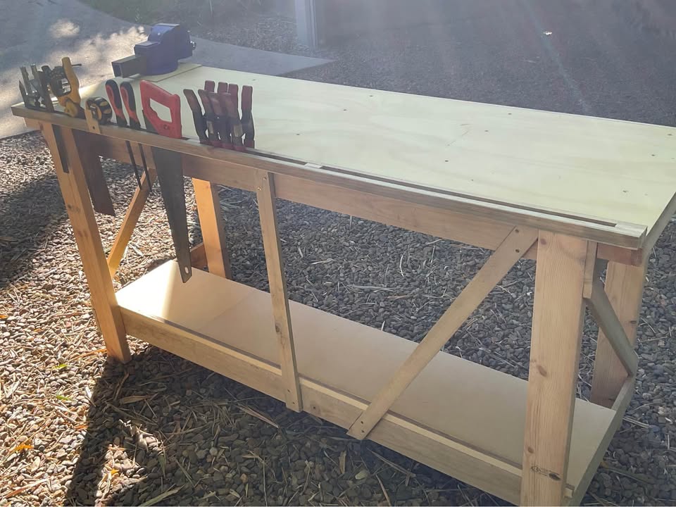 Workbench 1800mm with engineers vice, photo 3 of 5, handmade timber, Brisbane