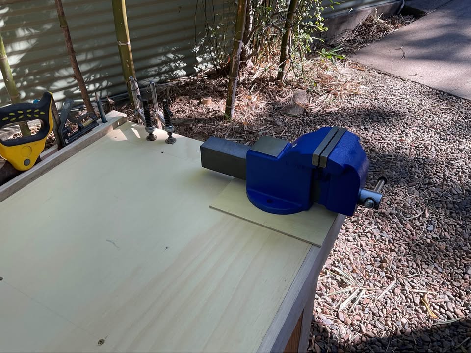 Workbench 1800mm with engineers vice, photo 4 of 5, handmade timber, Brisbane