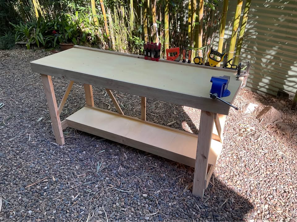 Workbench 1800mm with engineers vice, photo 5 of 5, handmade timber, Brisbane